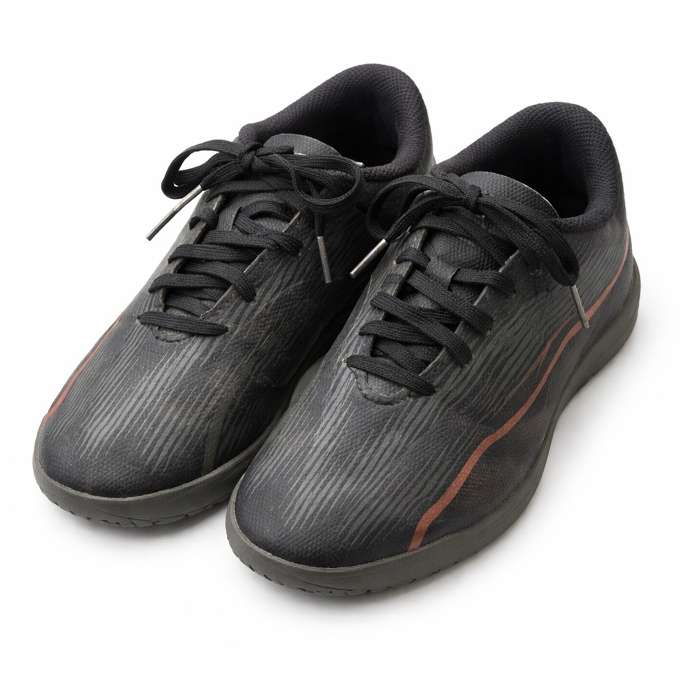 Puma Black and Gray Kids Turf Soccer Futsal Sneakers